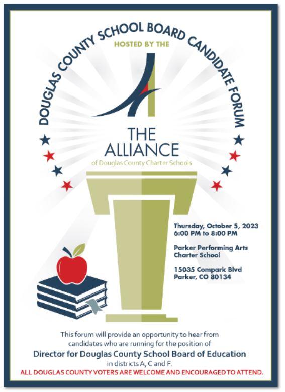 Alliance logo announcing candidate forum.